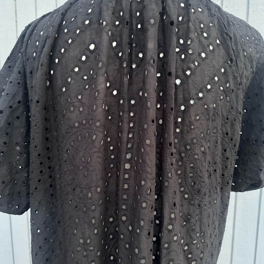 Black Eyelet Flounce Midi Dress - Picture 12 of 16